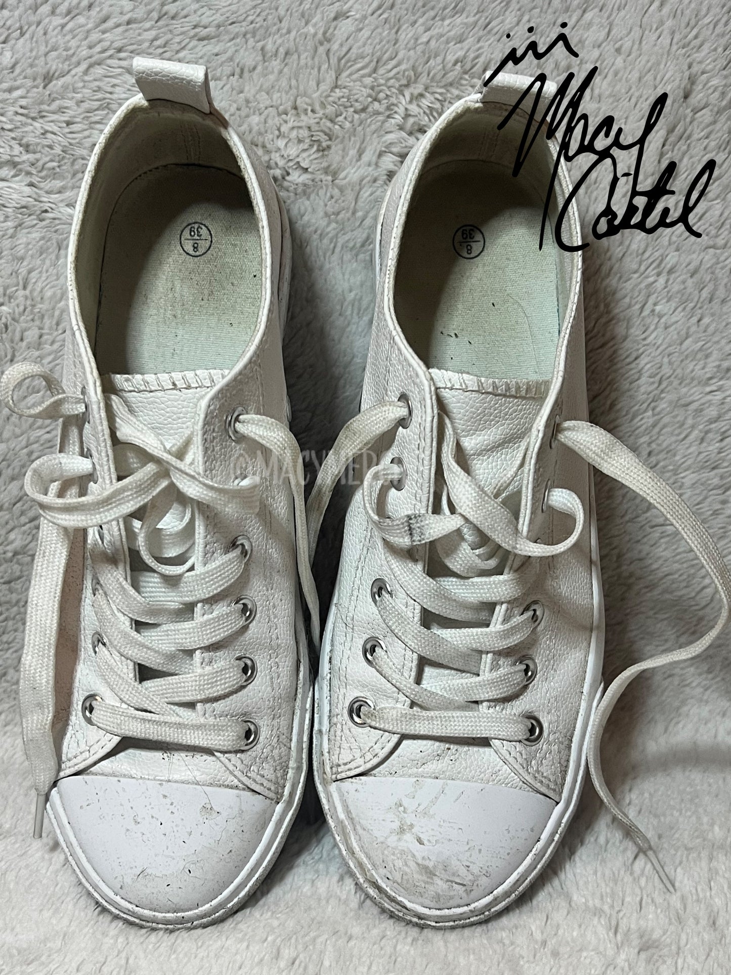 WORN- White Converse